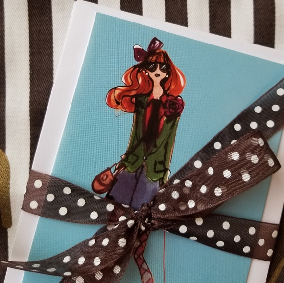 ❗Henri Bendel Illustrator Izak Zenou Chic Bendel Girl Notecards and Envelope Set - Picture 2 of 3